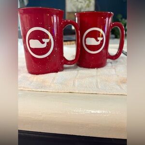 Vineyard Vines Red Ceramic Holiday Mugs Set